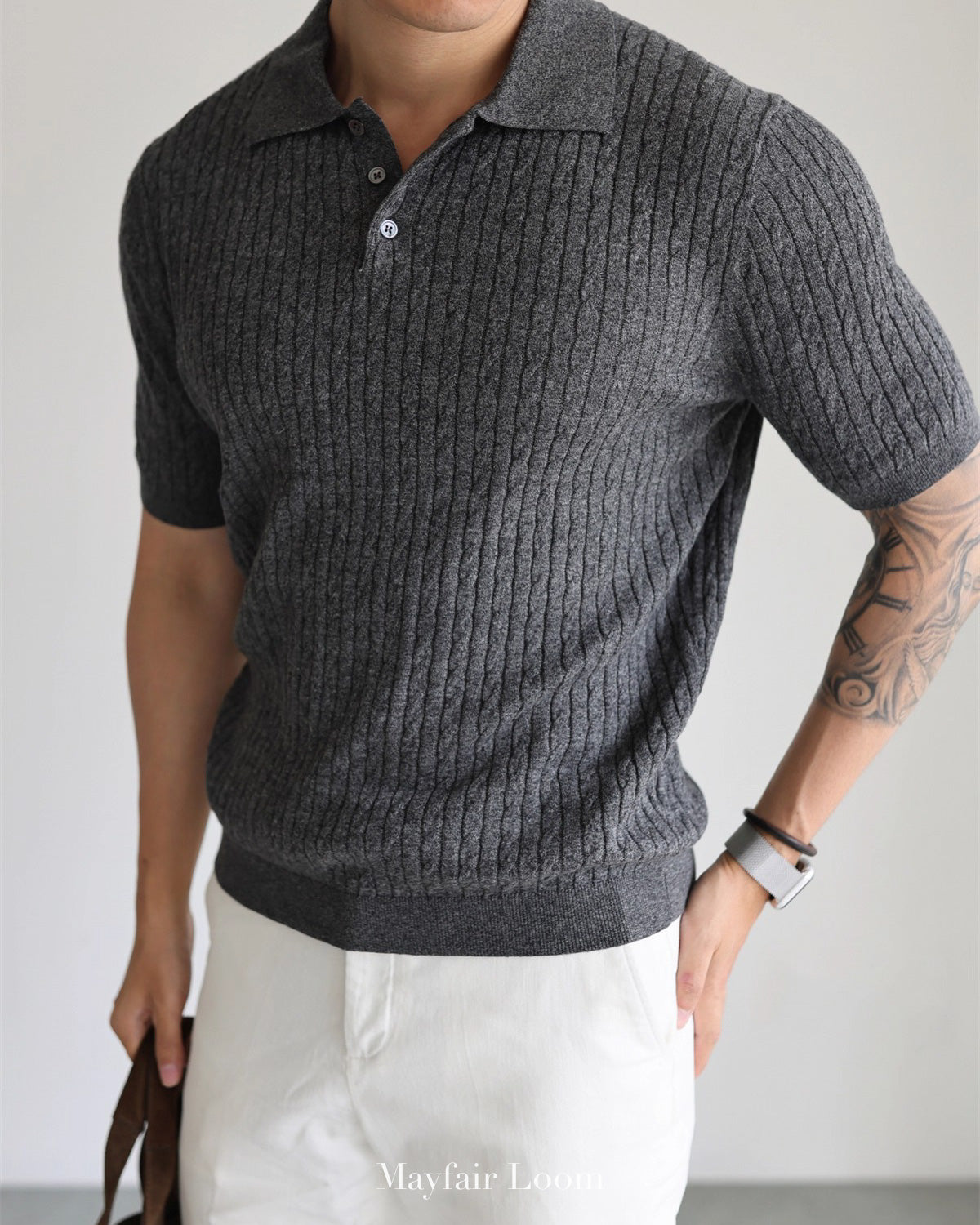 Totnes Cable Knit Polo