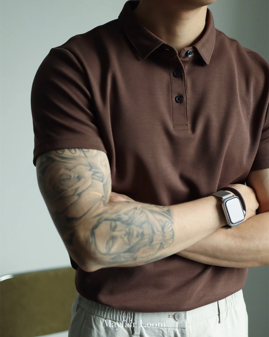 Double-Layer Cotton Polo Shirt