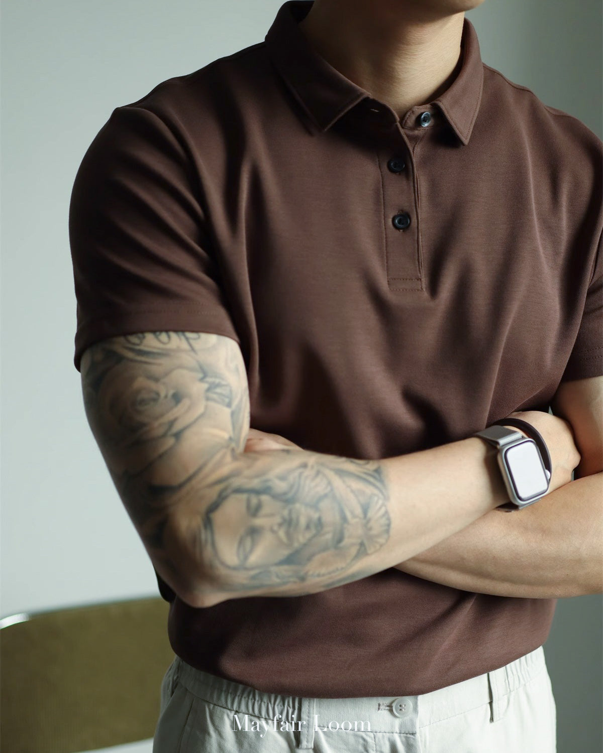 Double-Layer Cotton Polo Shirt