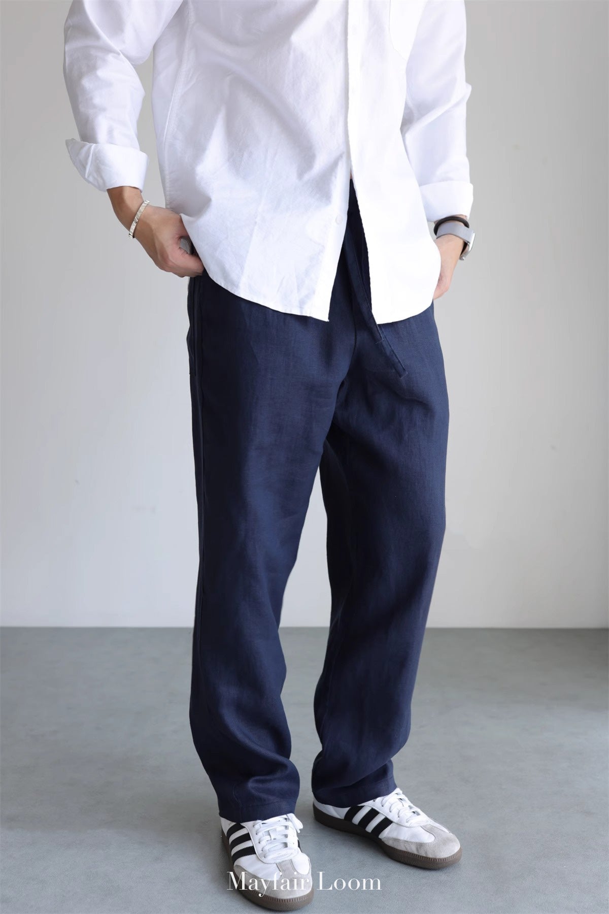 Pure Linen Drawstring Pants