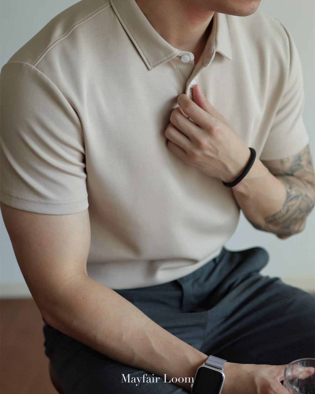 Double-Layer Cotton Polo Shirt