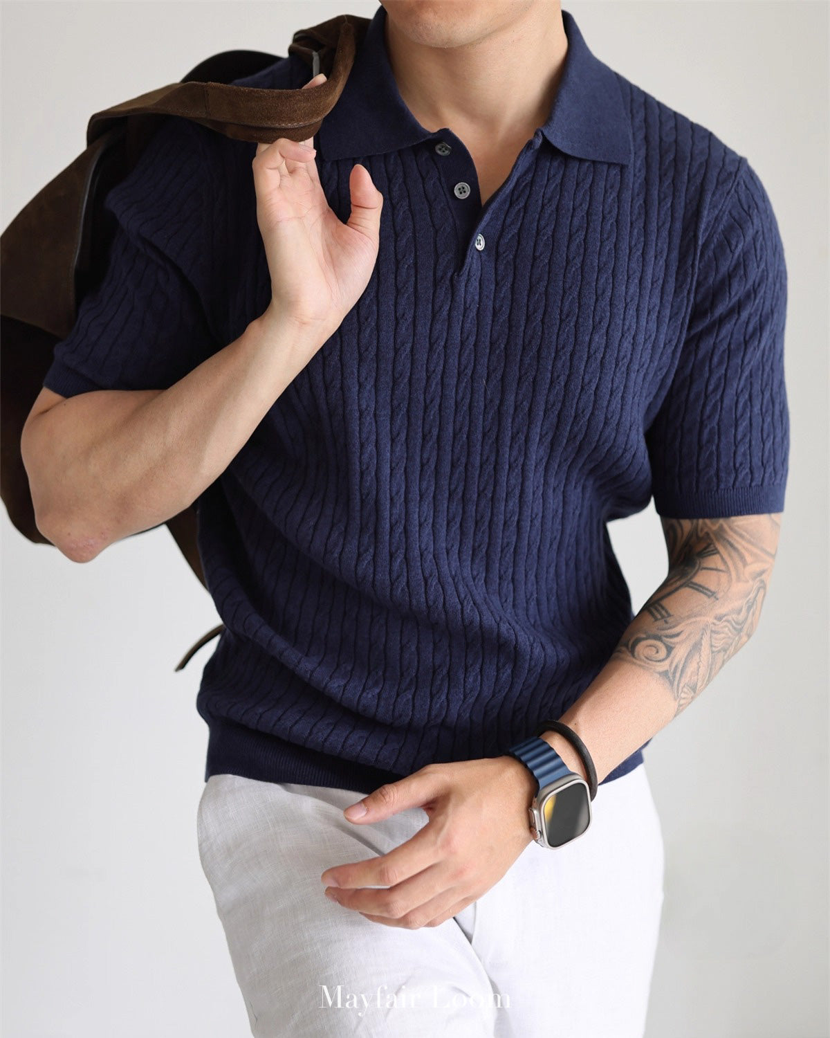 Totnes Cable Knit Polo
