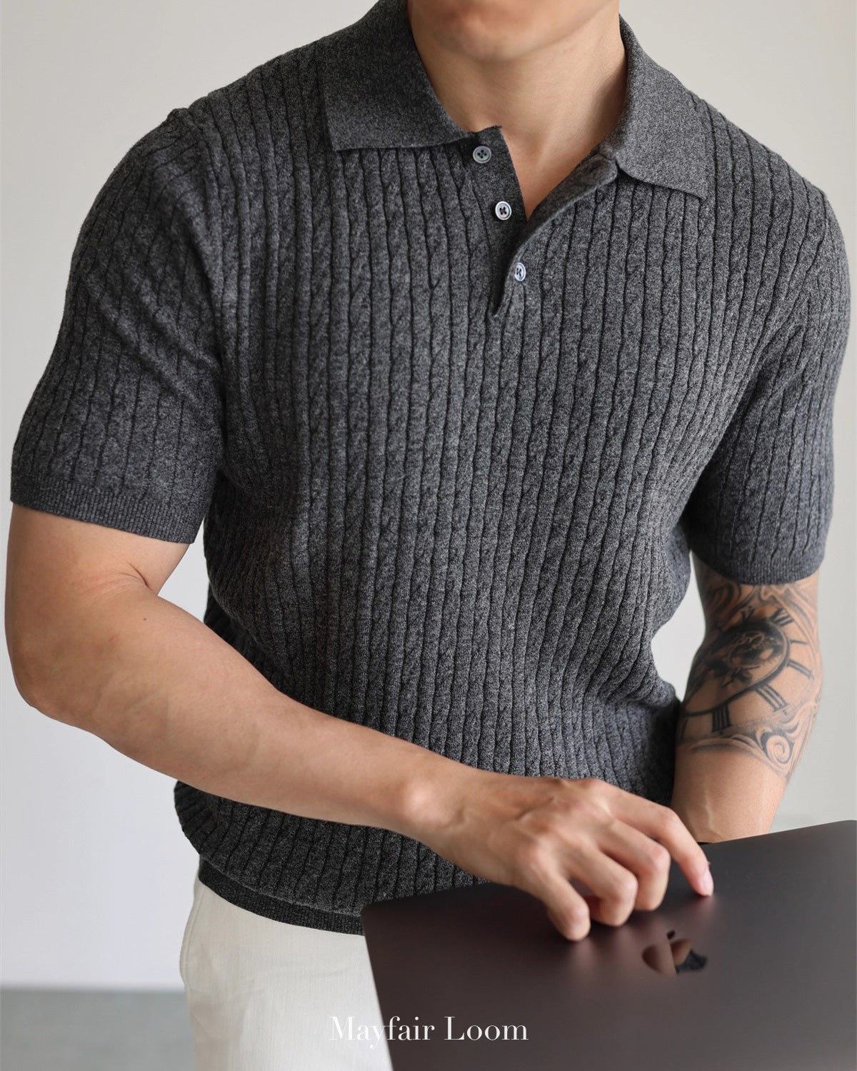 Totnes Cable Knit Polo