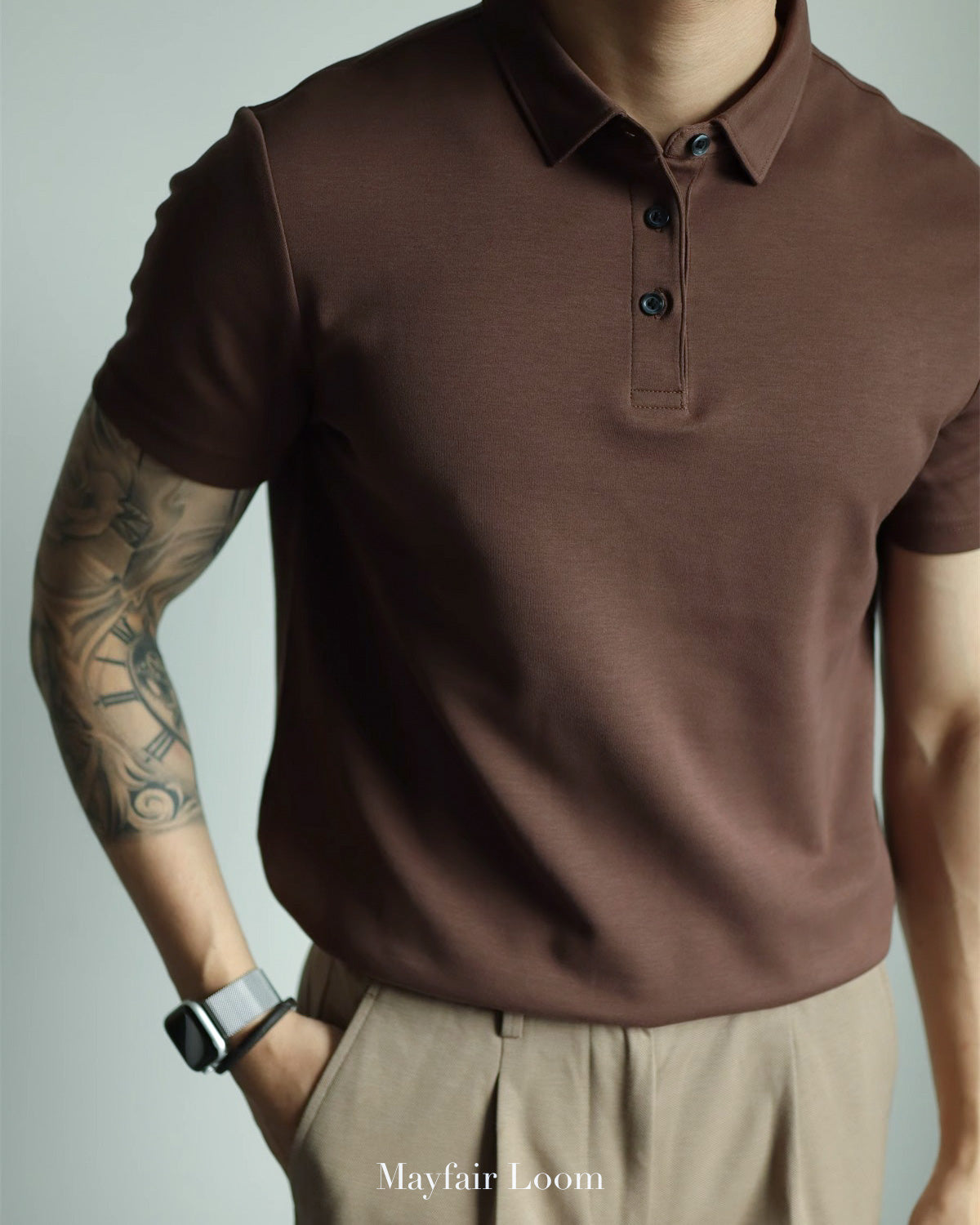 Double-Layer Cotton Polo Shirt