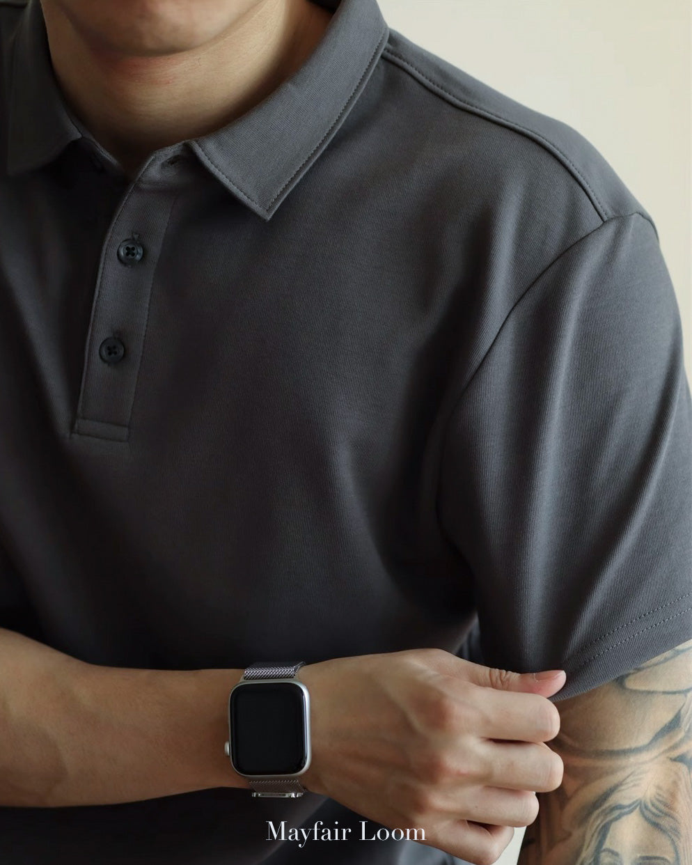 Double-Layer Cotton Polo Shirt