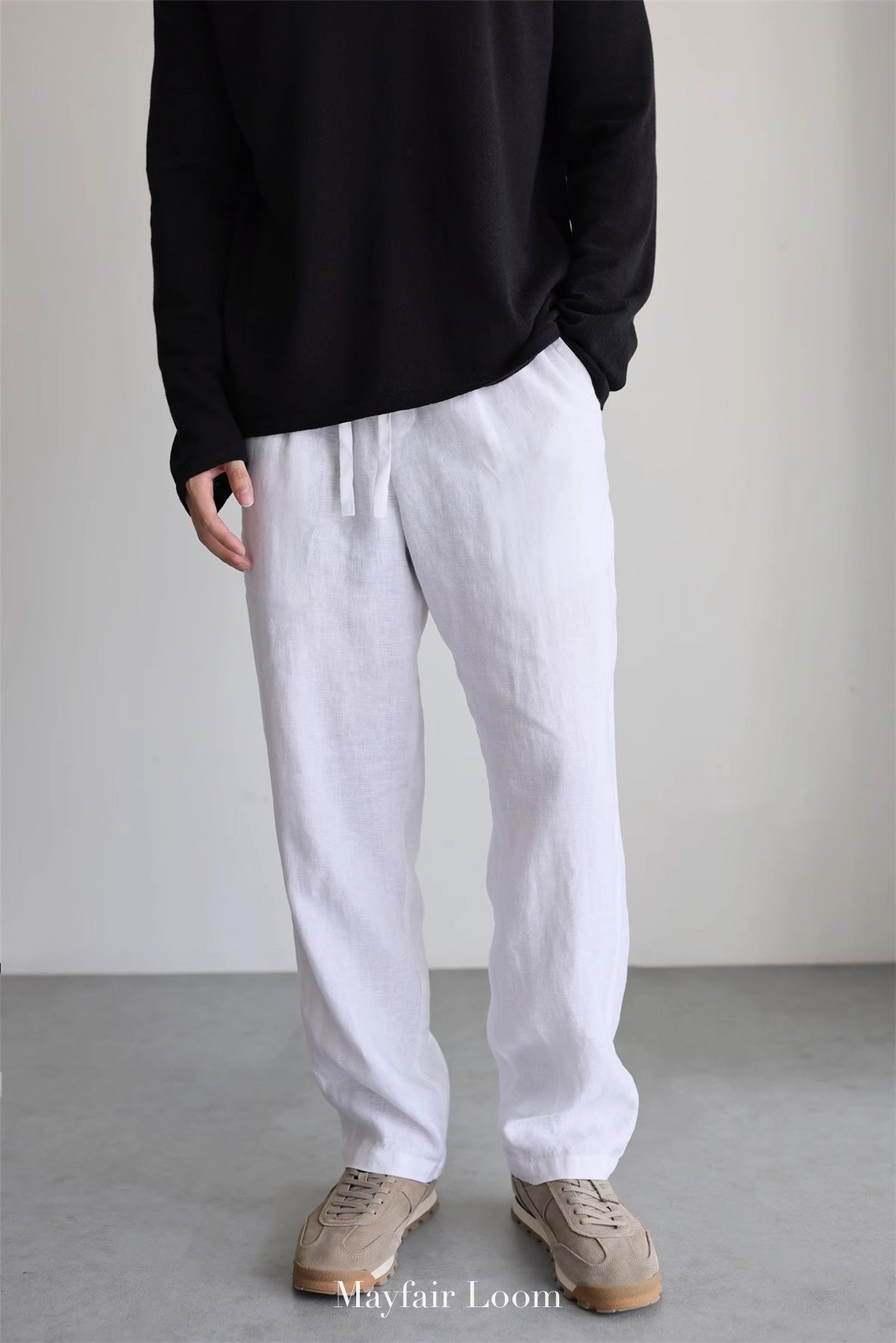 Pure Linen Drawstring Pants
