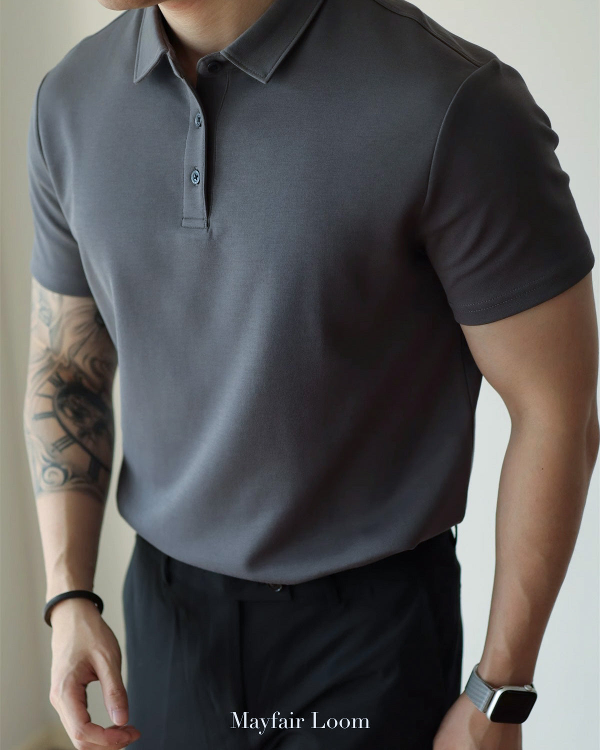 Double-Layer Cotton Polo Shirt