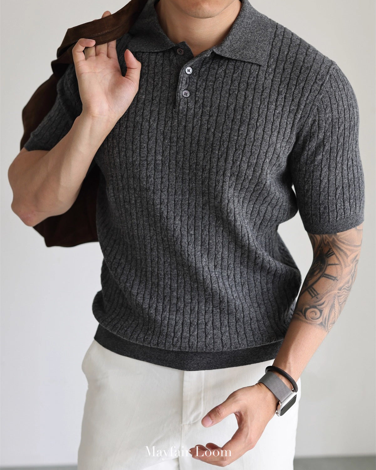 Totnes Cable Knit Polo