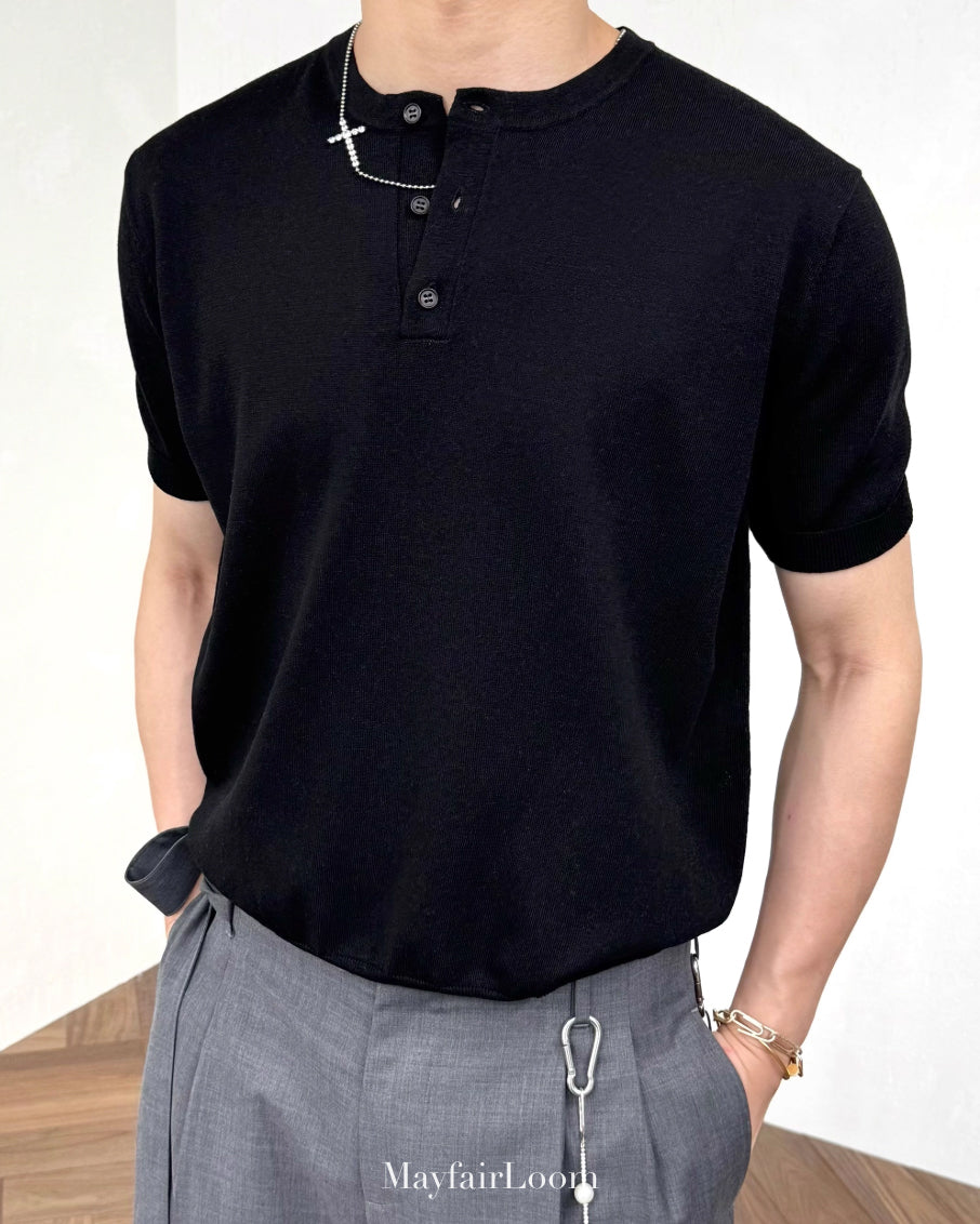 French Normandy Select Linen Henley Tee