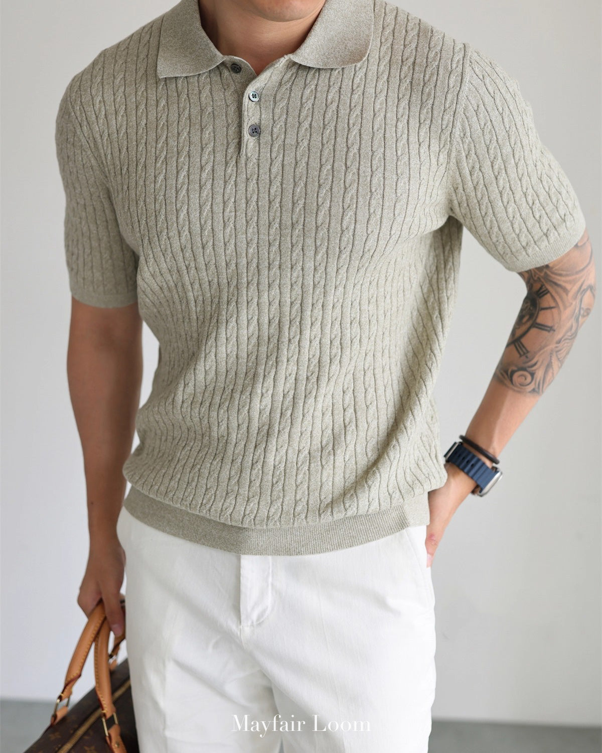 Totnes Cable Knit Polo