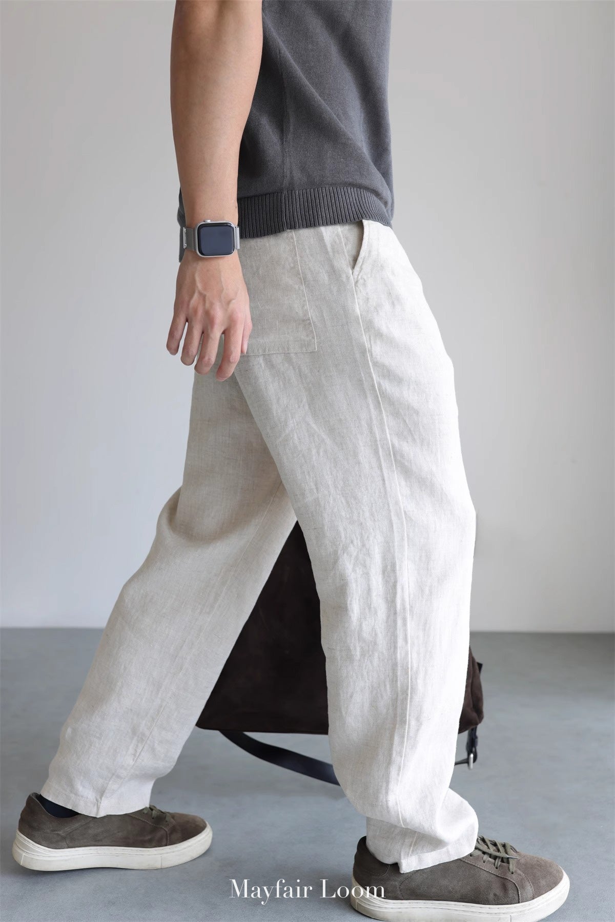 Pure Linen Drawstring Pants