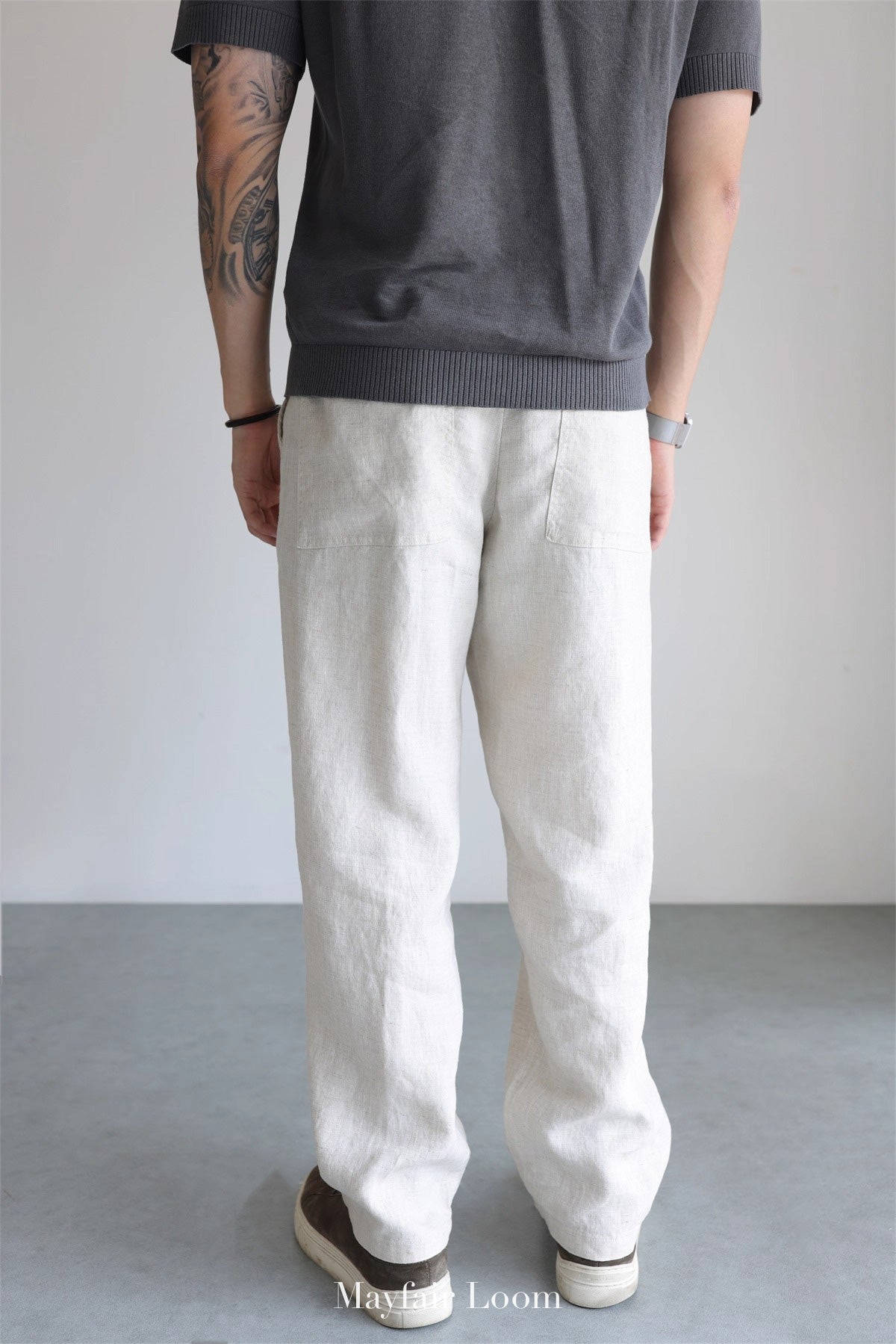 Pure Linen Drawstring Pants