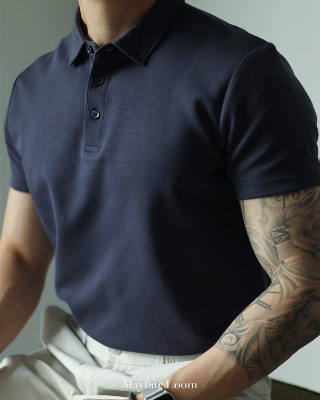 Double-Layer Cotton Polo Shirt