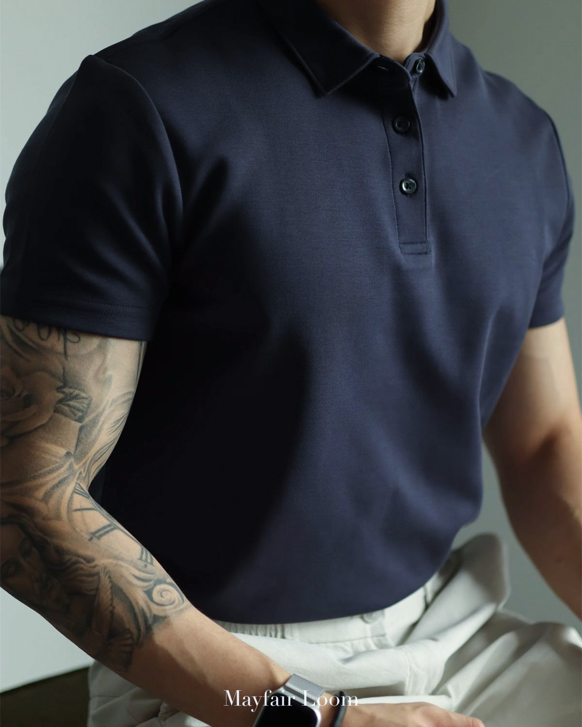 Double-Layer Cotton Polo Shirt