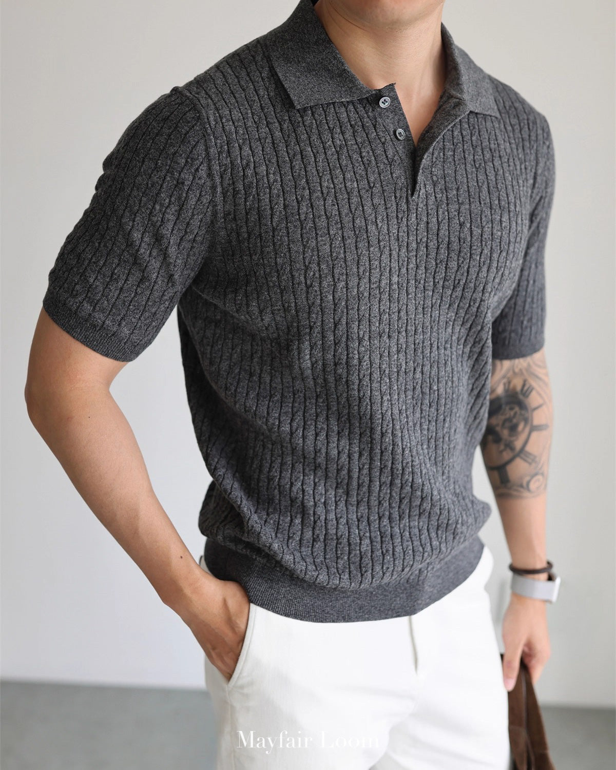 Totnes Cable Knit Polo