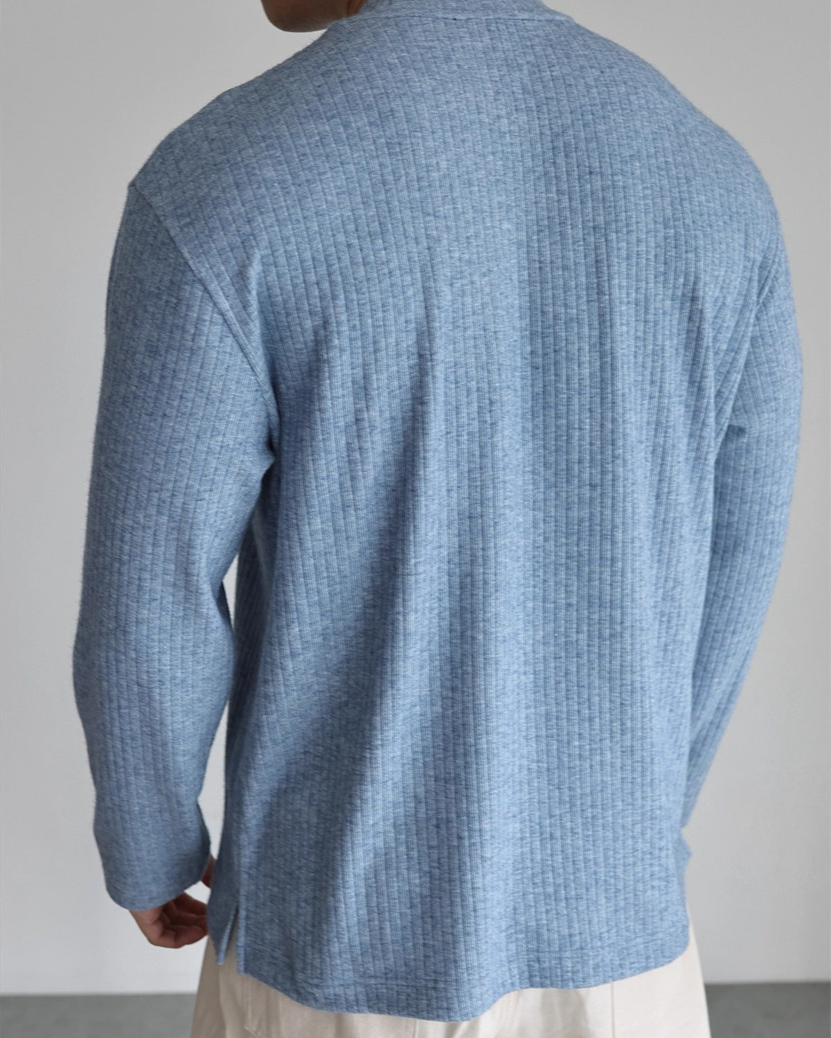Ribbed Fleece Long Sleeve T-Shirt