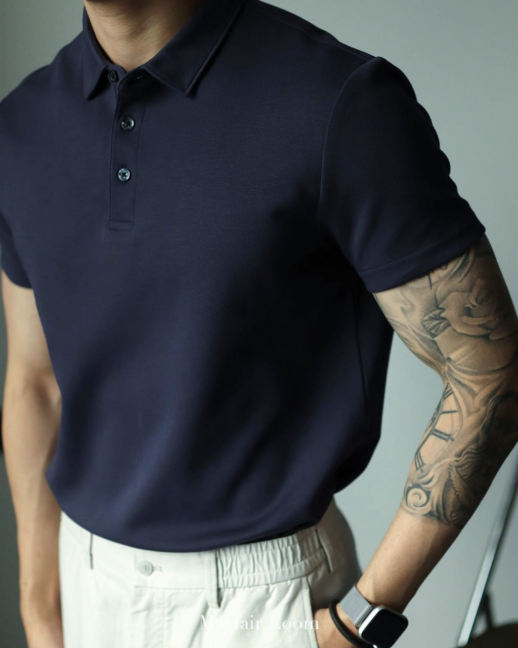 Double-Layer Cotton Polo Shirt