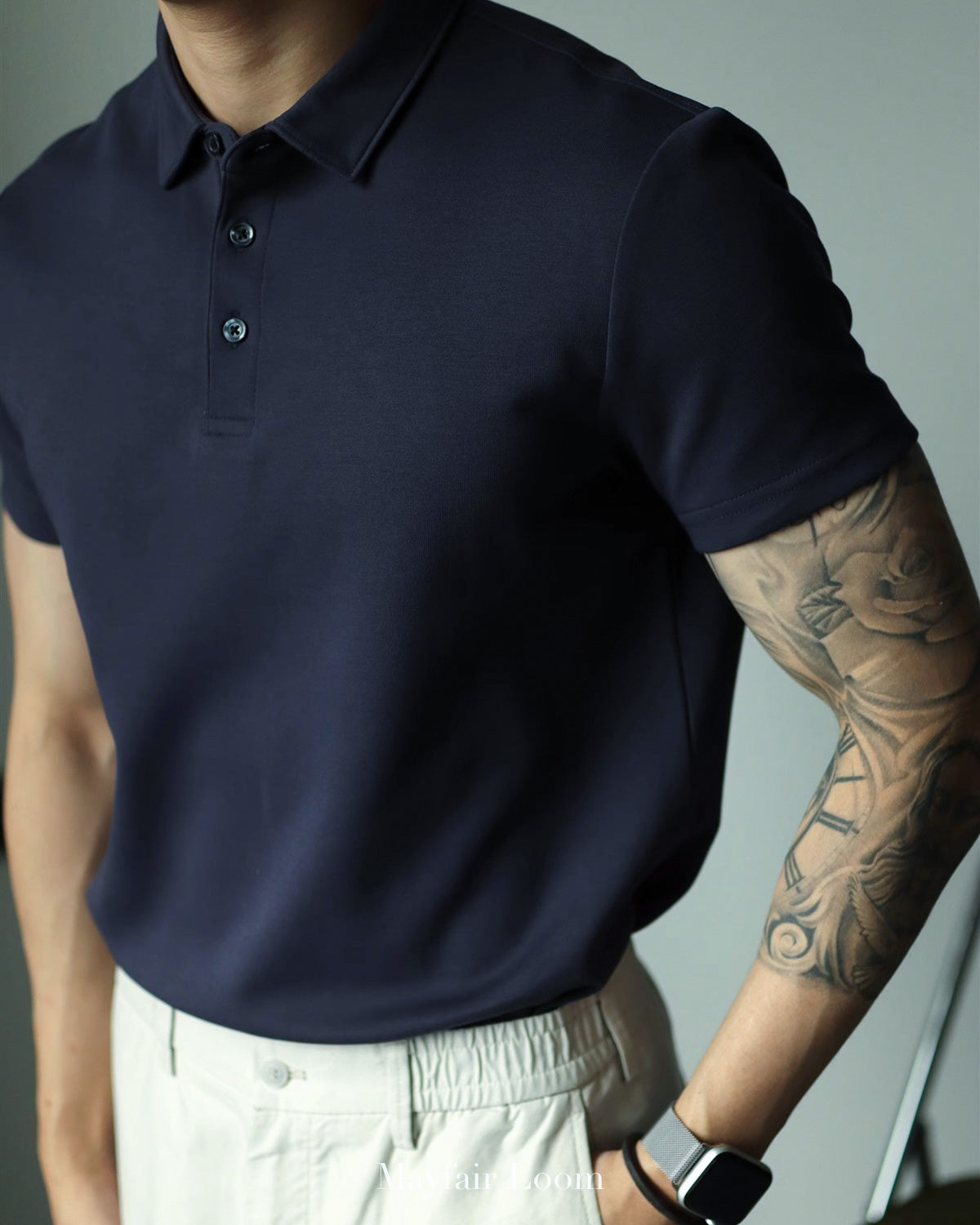 Double-Layer Cotton Polo Shirt