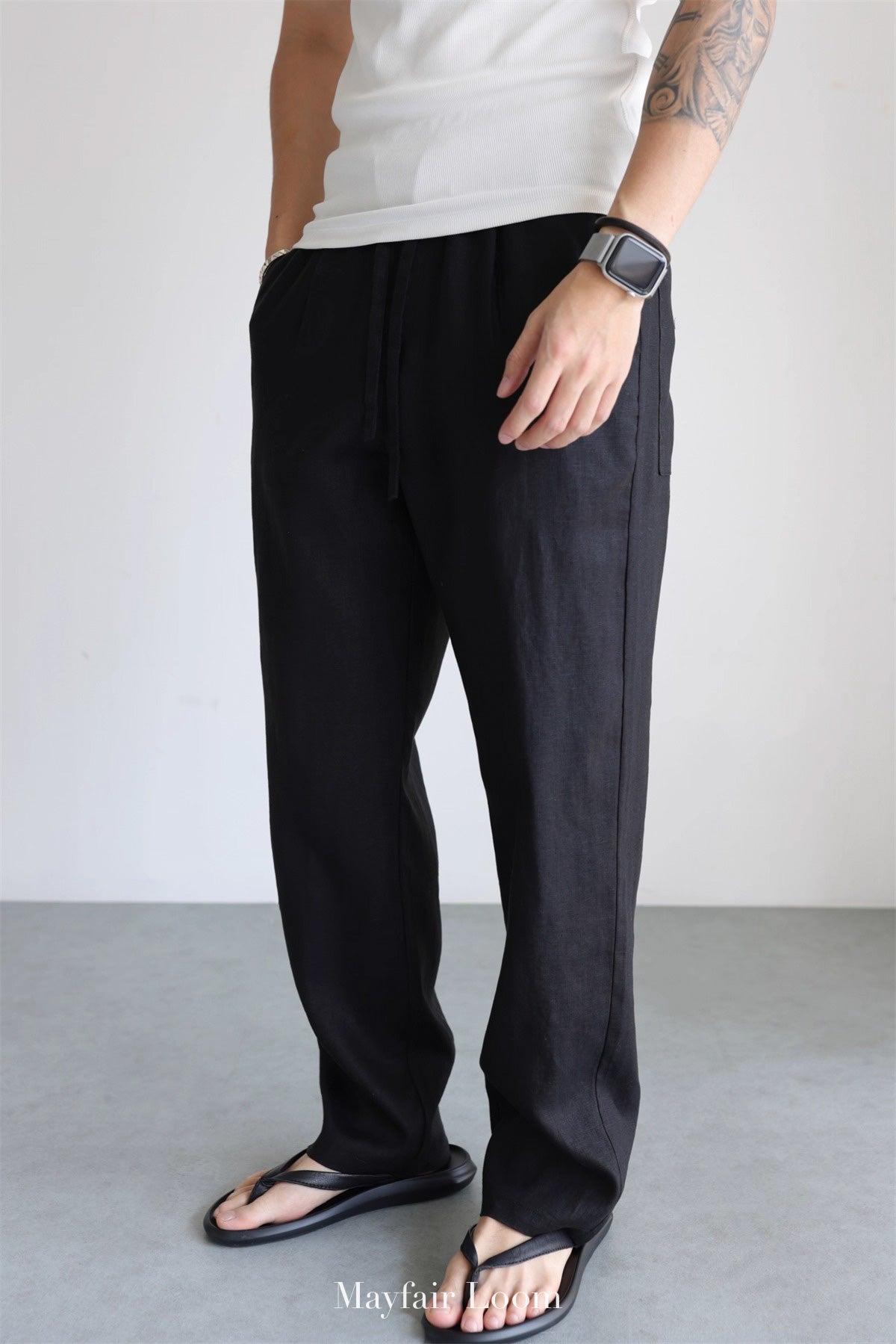 Pure Linen Drawstring Pants
