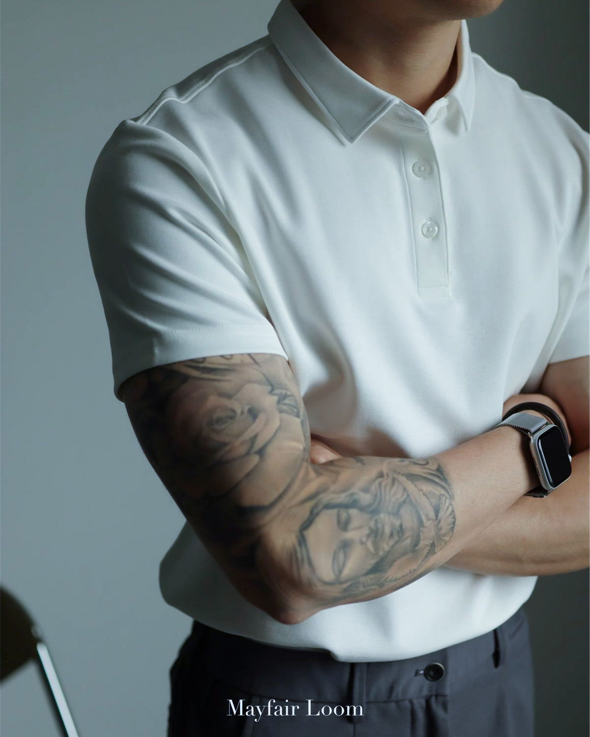 Double-Layer Cotton Polo Shirt