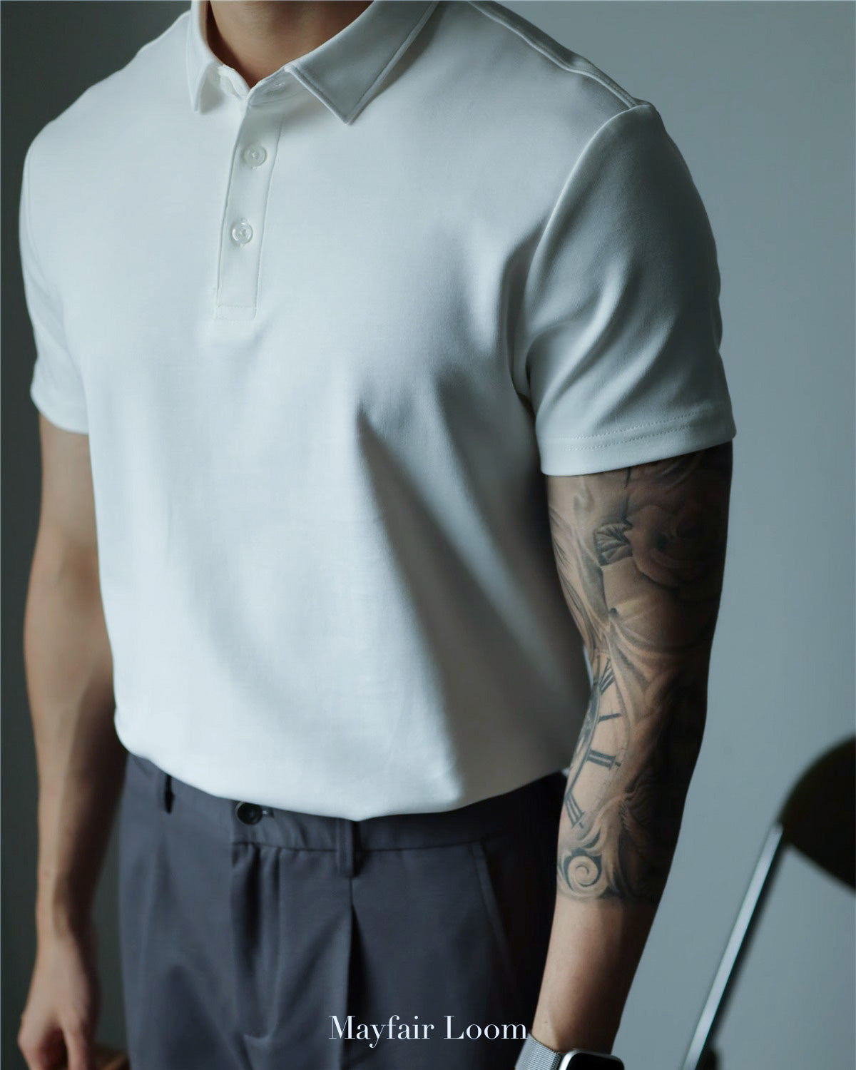 Double-Layer Cotton Polo Shirt