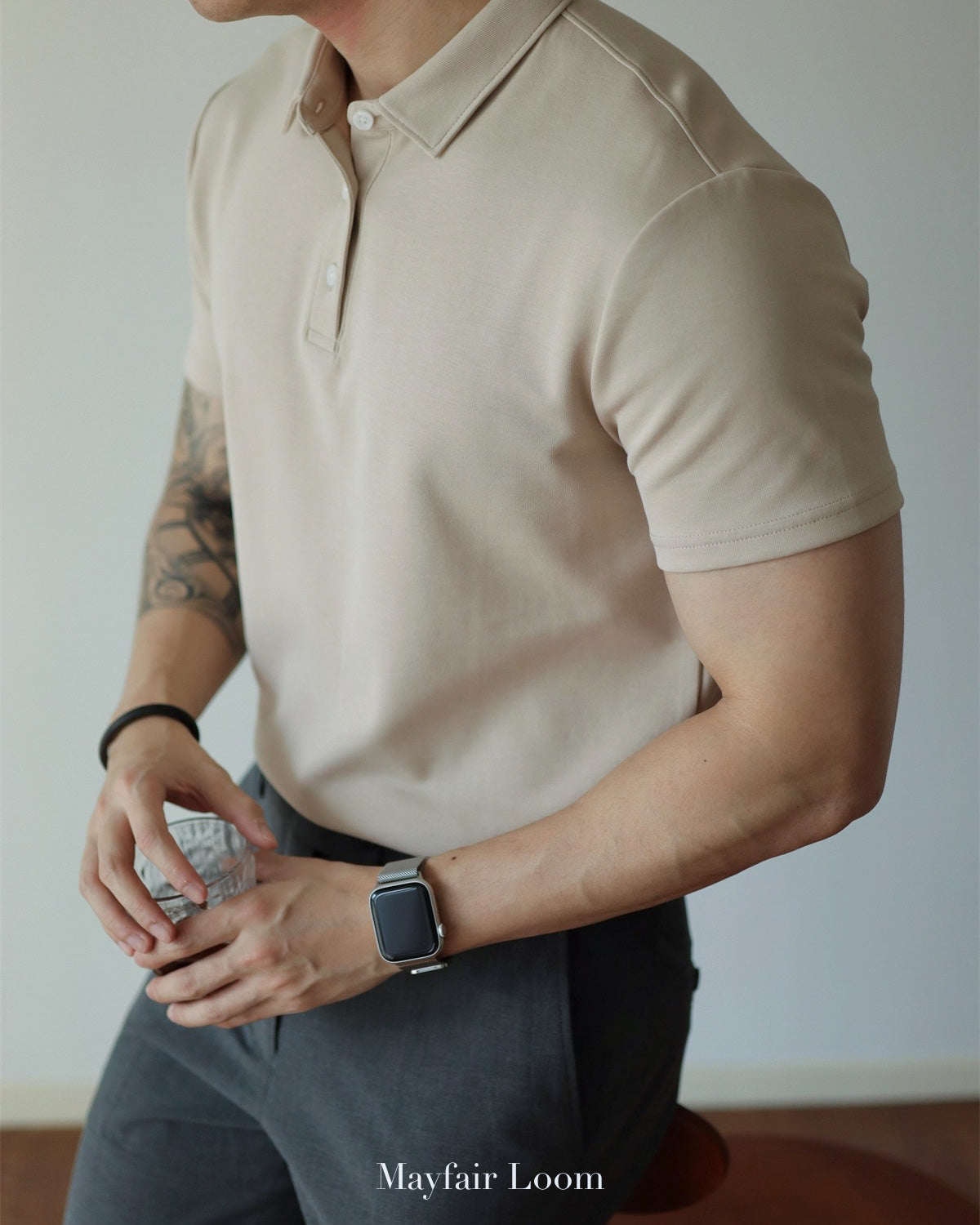 Double-Layer Cotton Polo Shirt