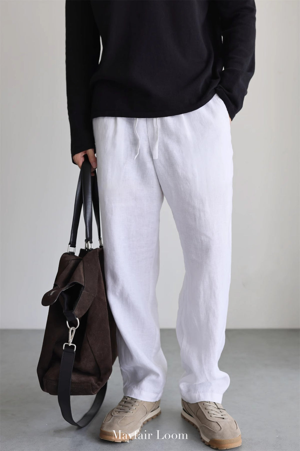 Pure Linen Drawstring Pants