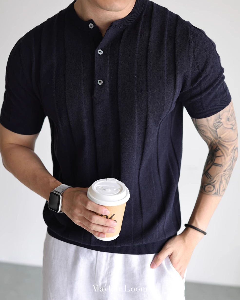 Cranleigh Knitted Henley Tee