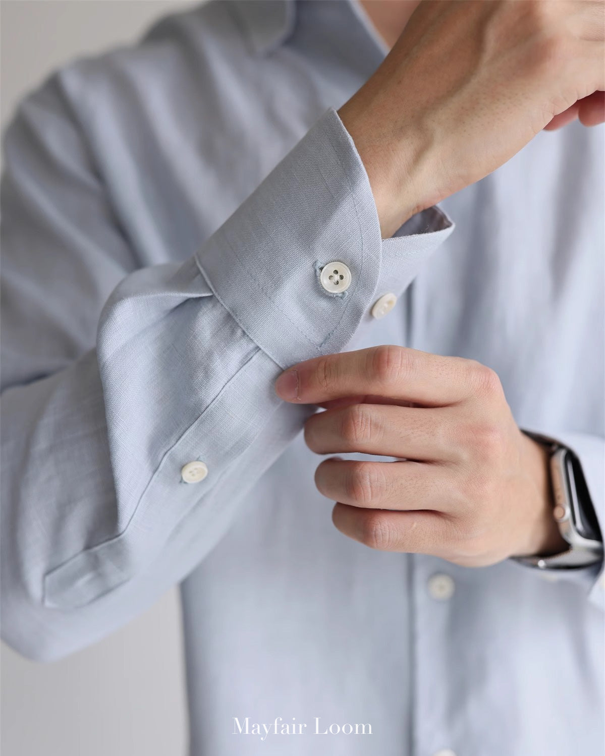 Pure Linen Anglo Italian collar shirt