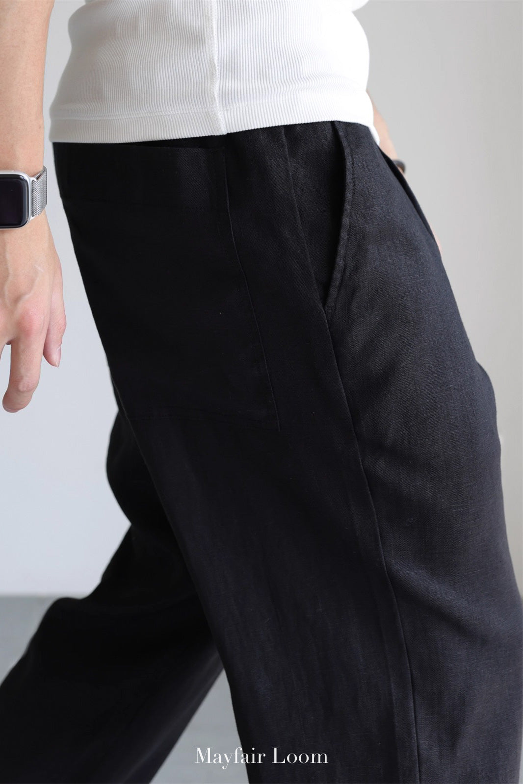 Pure Linen Drawstring Pants