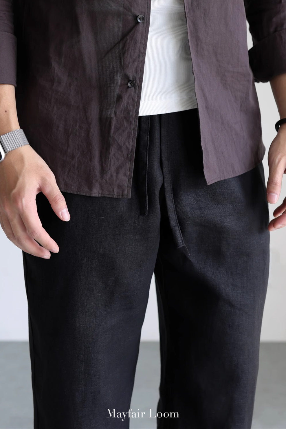 Pure Linen Drawstring Pants