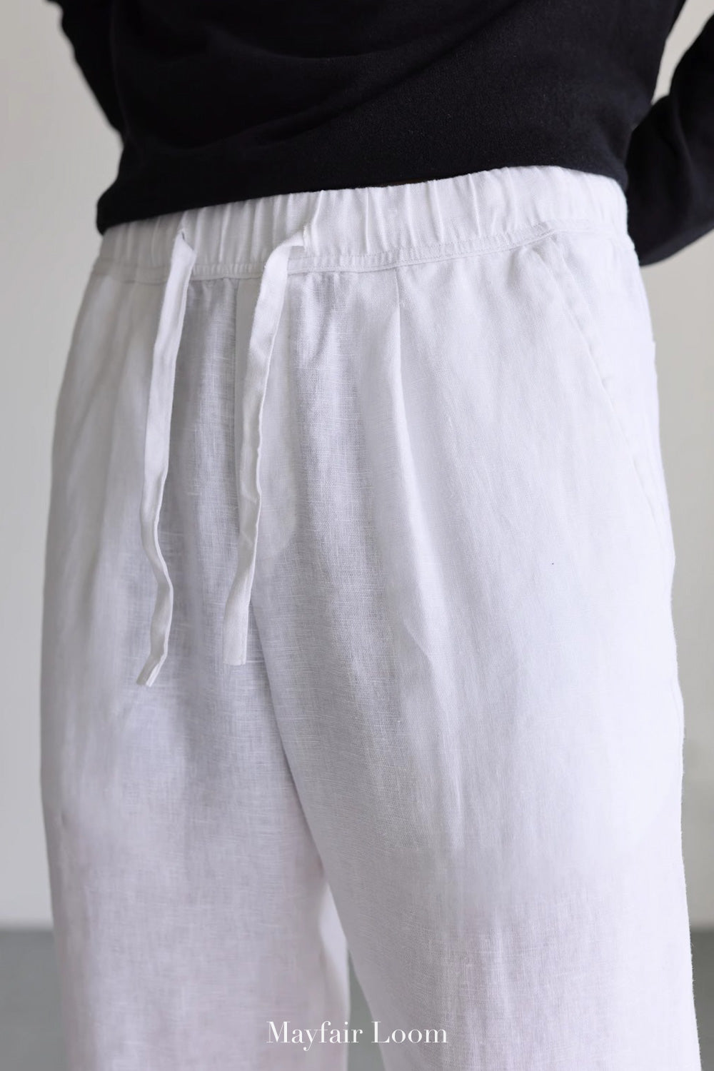 Pure Linen Drawstring Pants