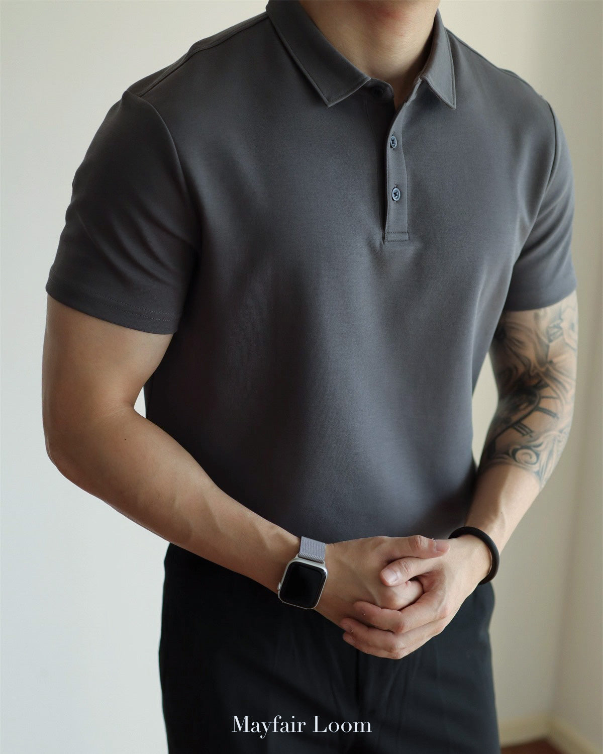 Double-Layer Cotton Polo Shirt