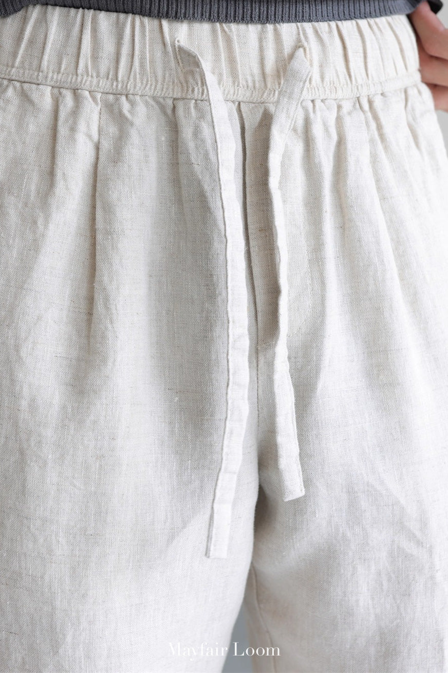 Pure Linen Drawstring Pants