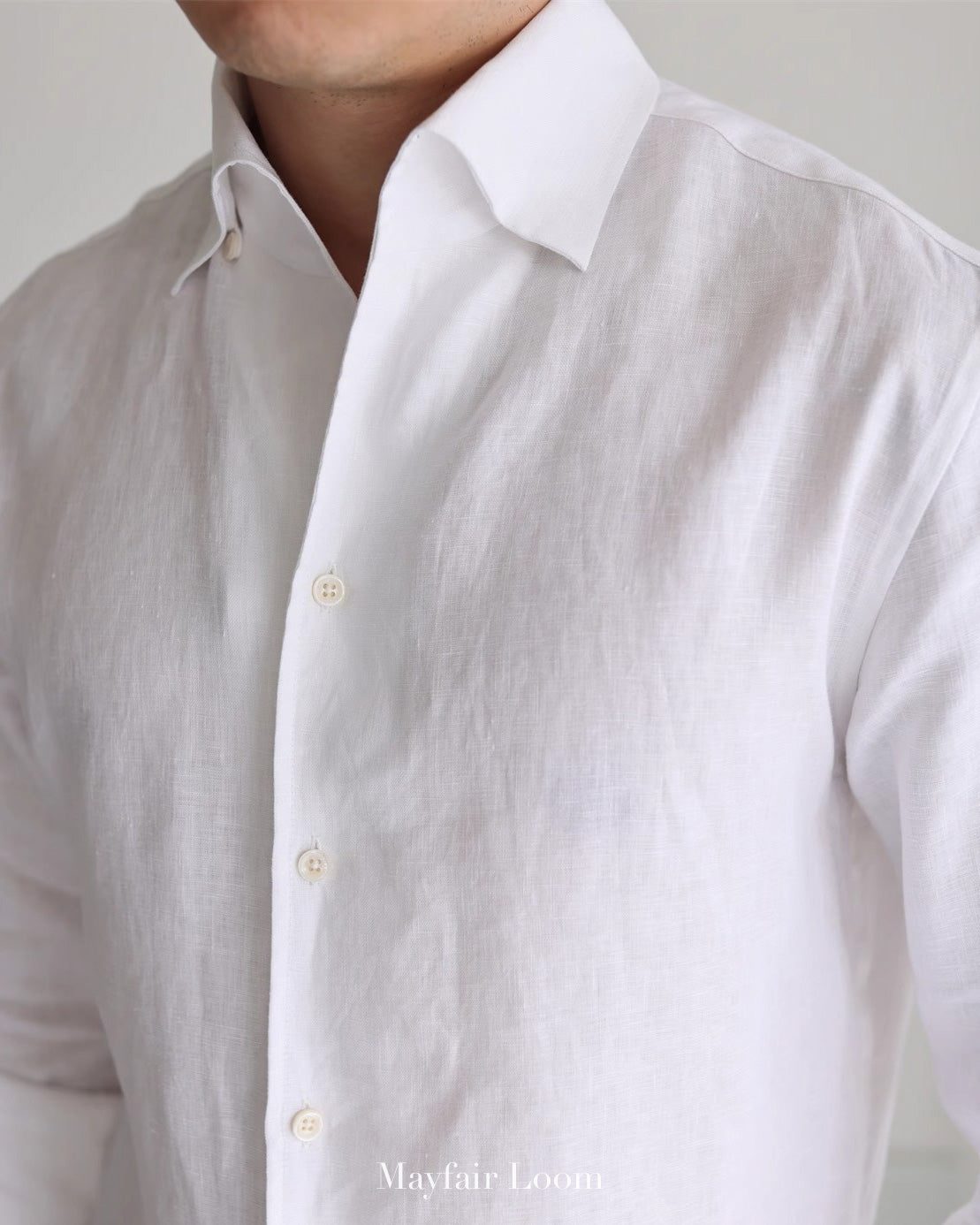 Pure Linen Anglo Italian collar shirt