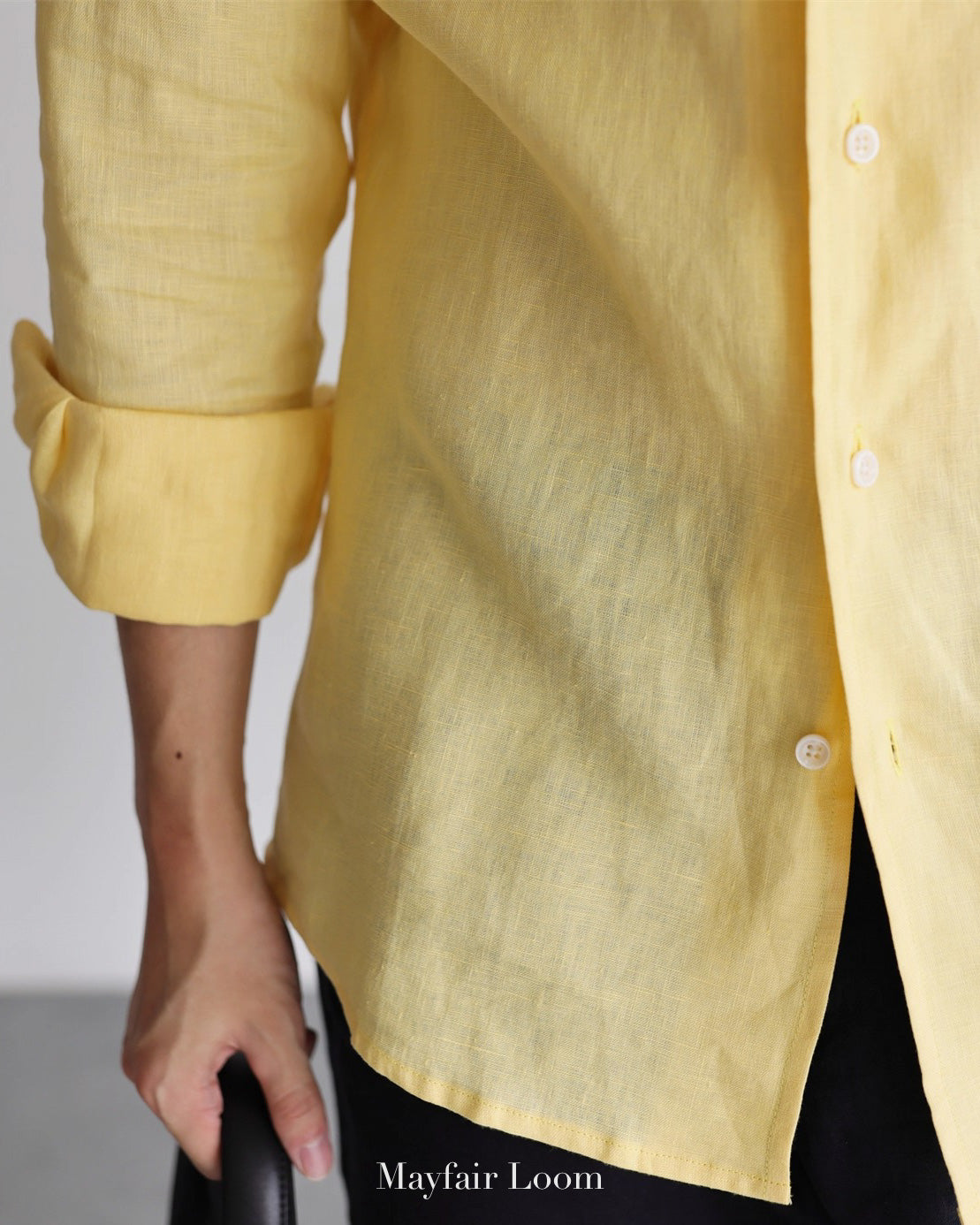 Pure Linen Anglo Italian collar shirt