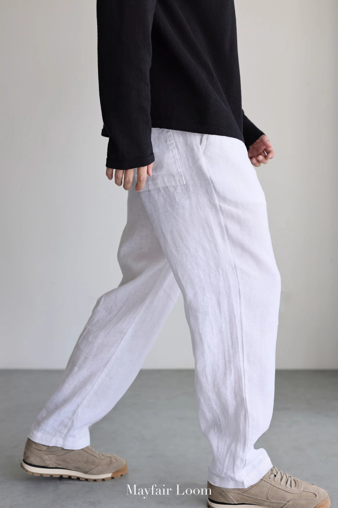 Pure Linen Drawstring Pants