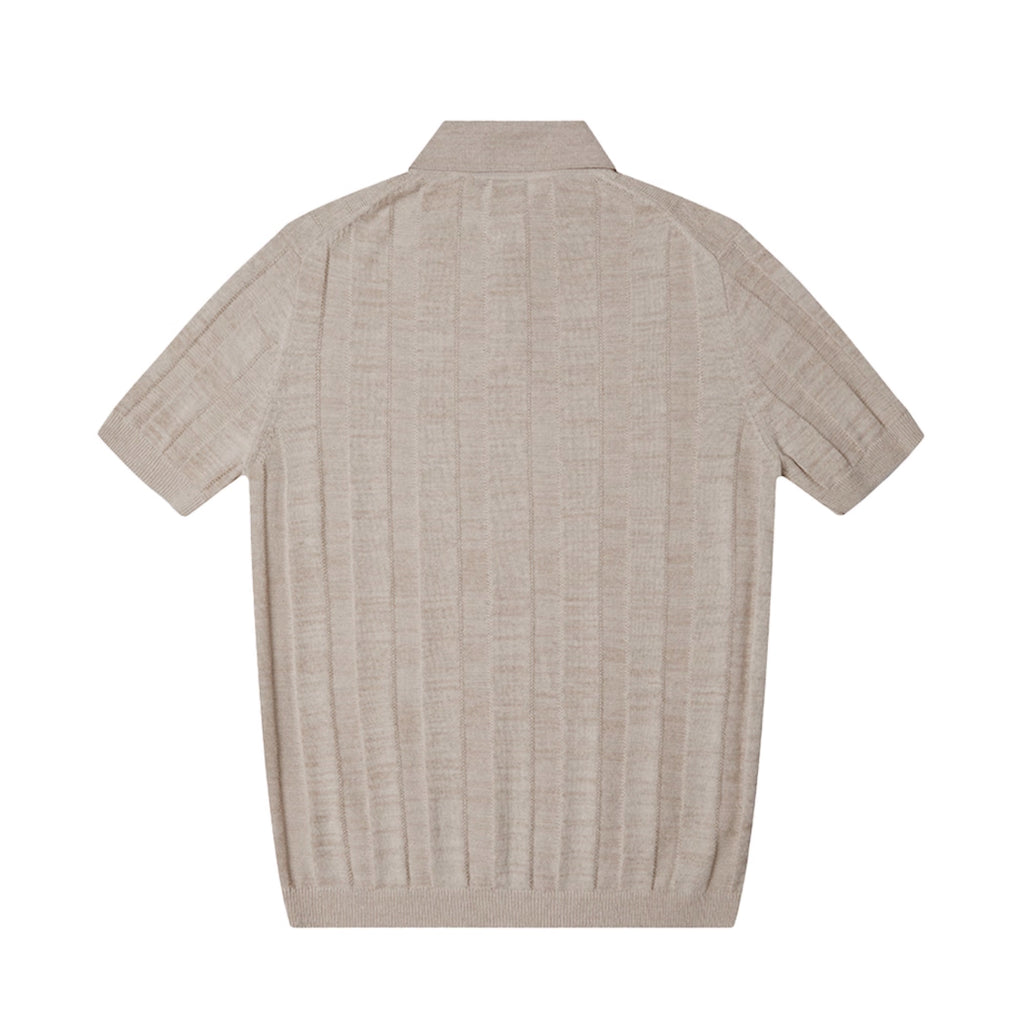 French Normandy Linen Blend Knit Polo
