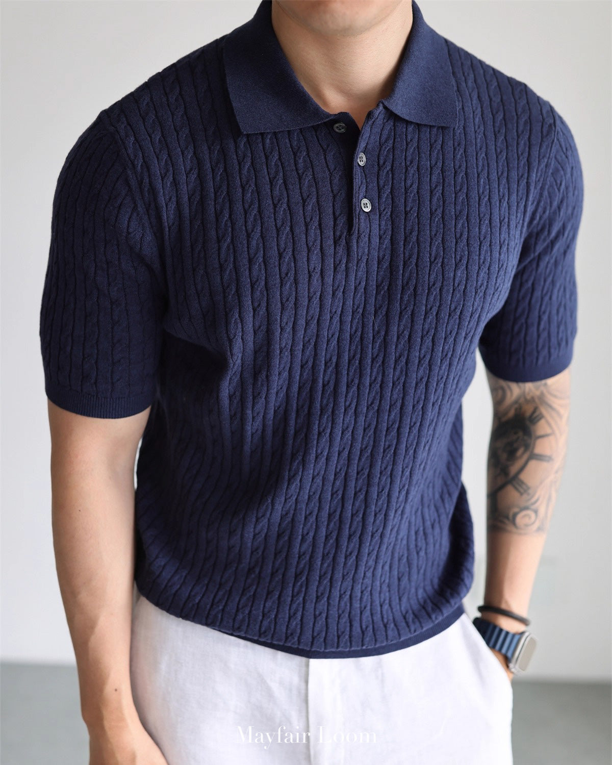 Totnes Cable Knit Polo