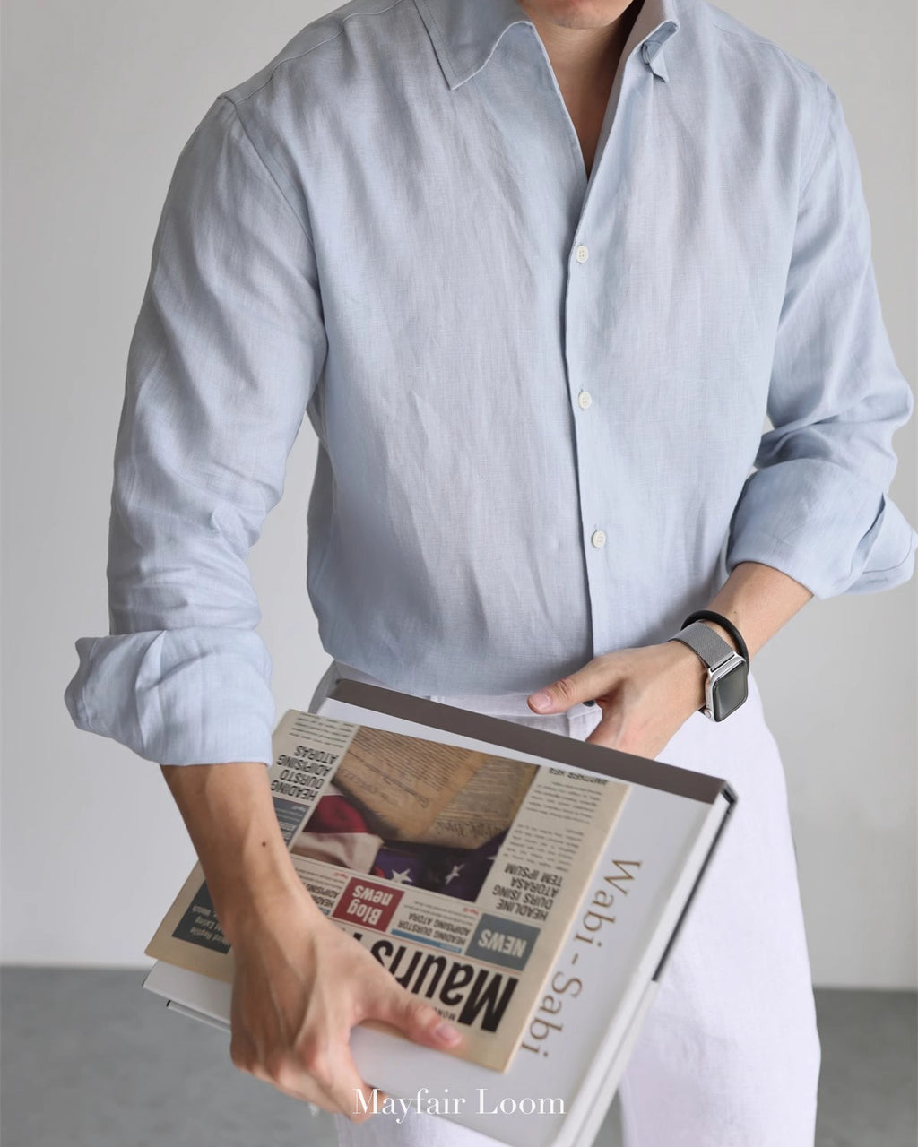 Pure Linen Anglo Italian collar shirt