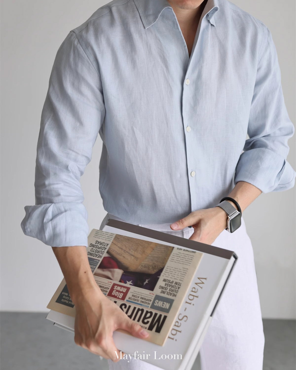 Pure Linen Anglo Italian collar shirt