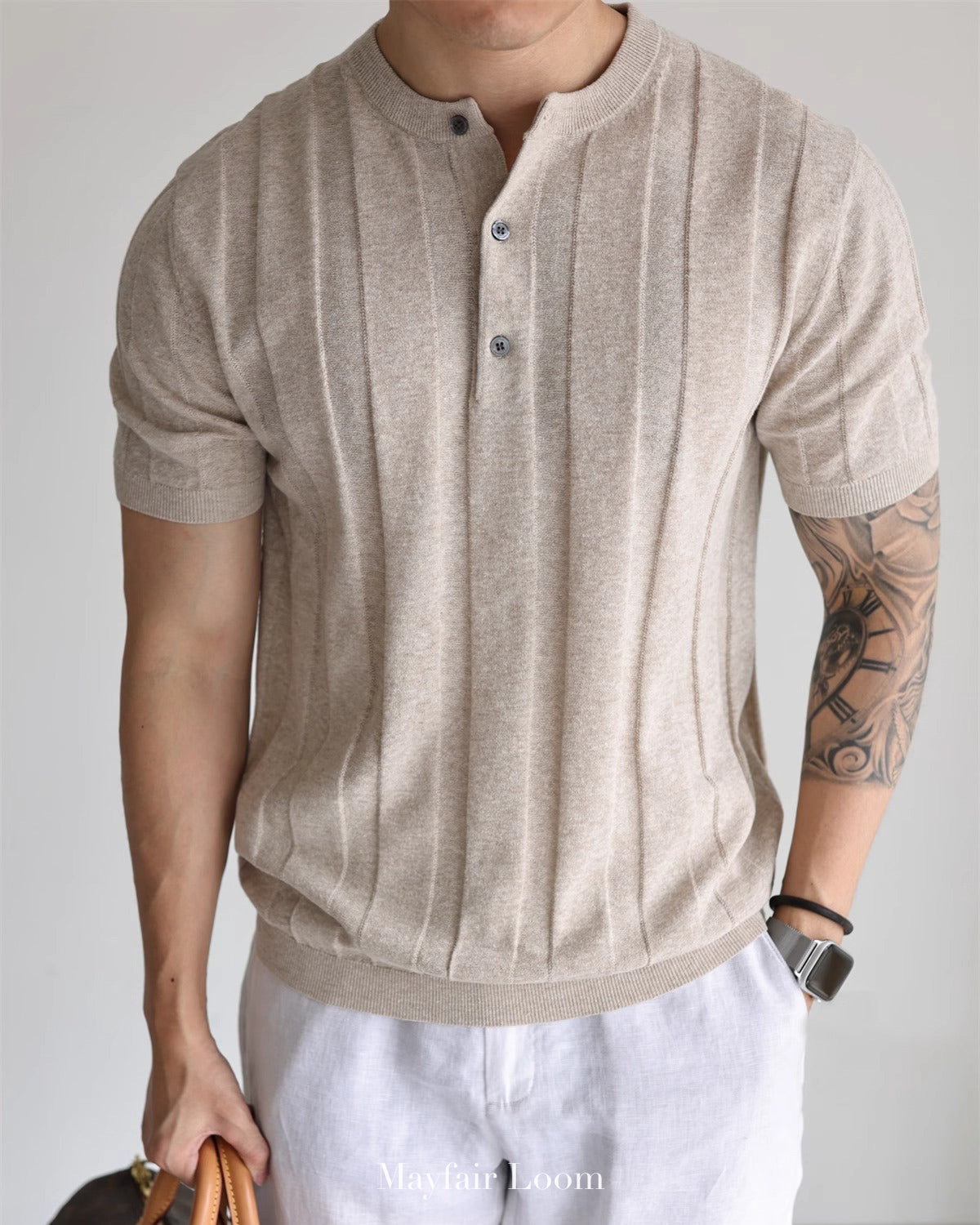 Cranleigh Knitted Henley Tee