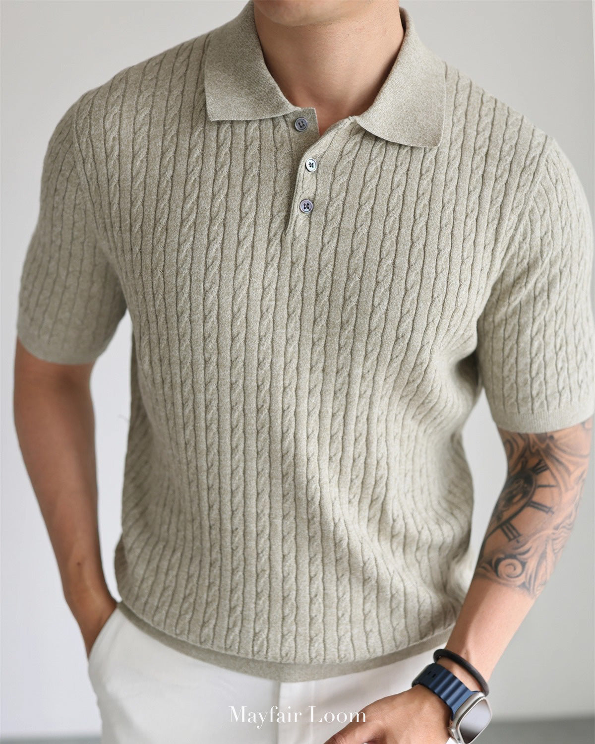 Totnes Cable Knit Polo