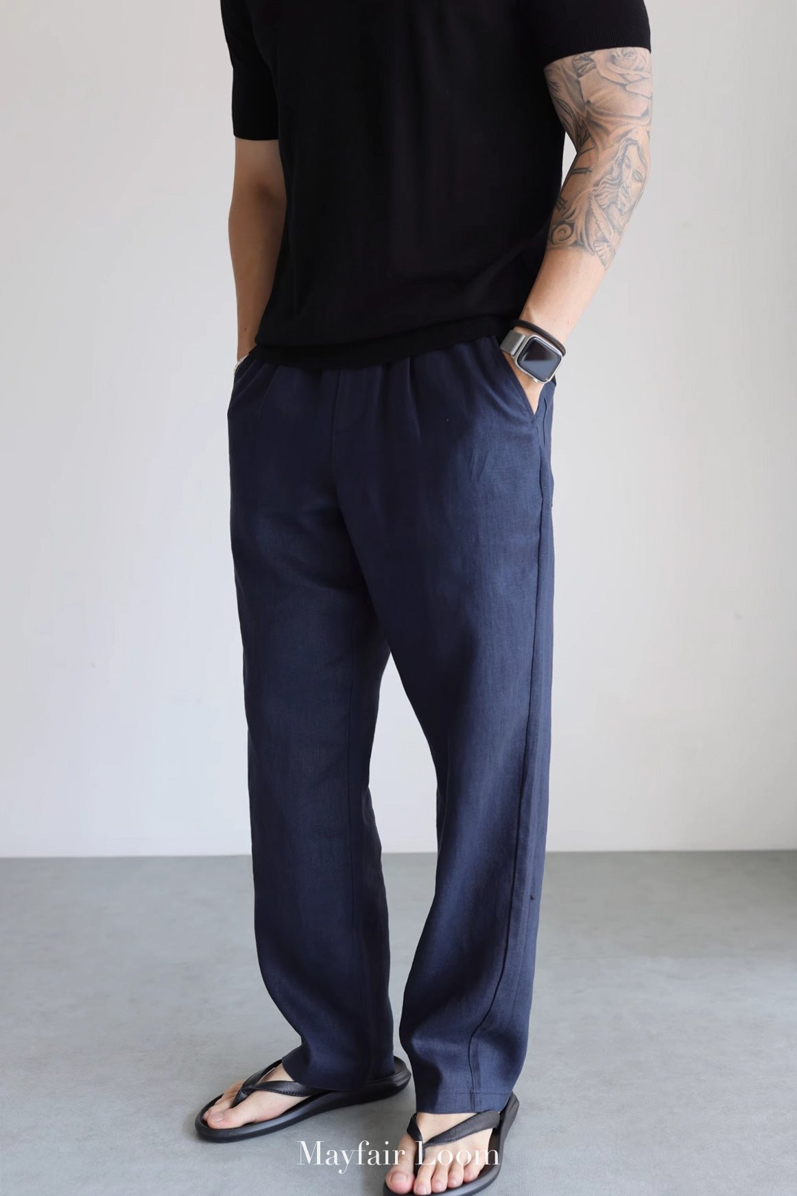 Pure Linen Drawstring Pants