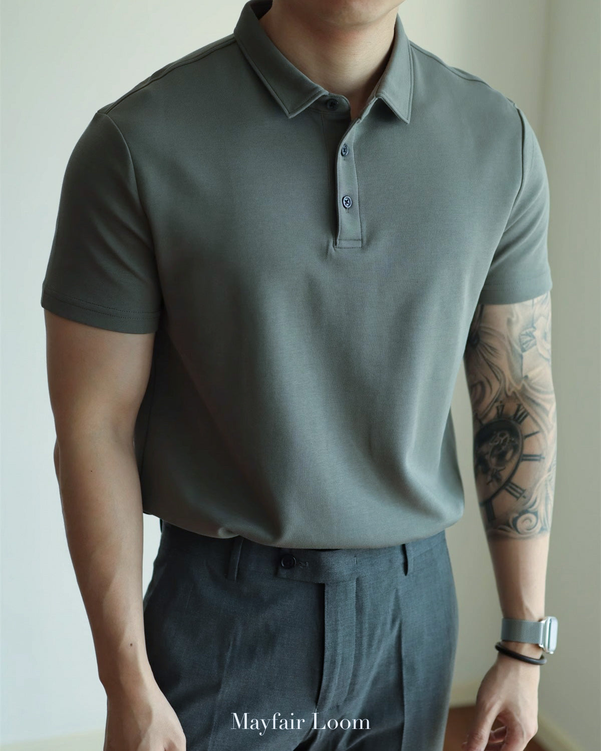 Double-Layer Cotton Polo Shirt