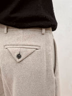 Mayfairloom sculpted wool blend pants displayed on a model, showing tailored fit and stylish design.